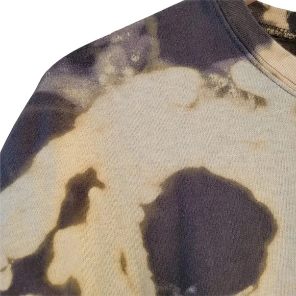Ice Tie Dyed Upclycled Gray White Oversized Crewneck Sweatshirt Medium - Picture 4 of 5